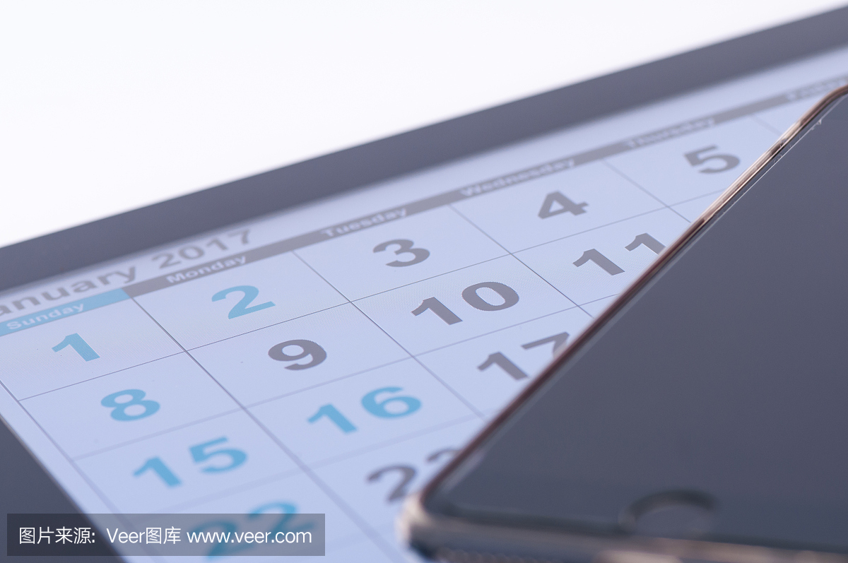 5、日歷配智能手機,新年上班時間